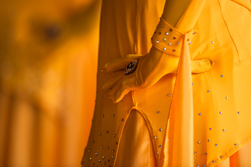 Female dancer at a formation dancing tournament