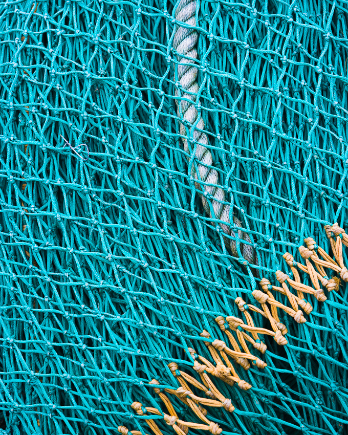 Close up photo of some green fishnet