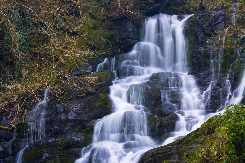 Photo of Torc Waterfall in the Killarney National Park, County Kerry, Ireland with blurred cascades