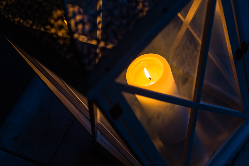 Lantern with candle